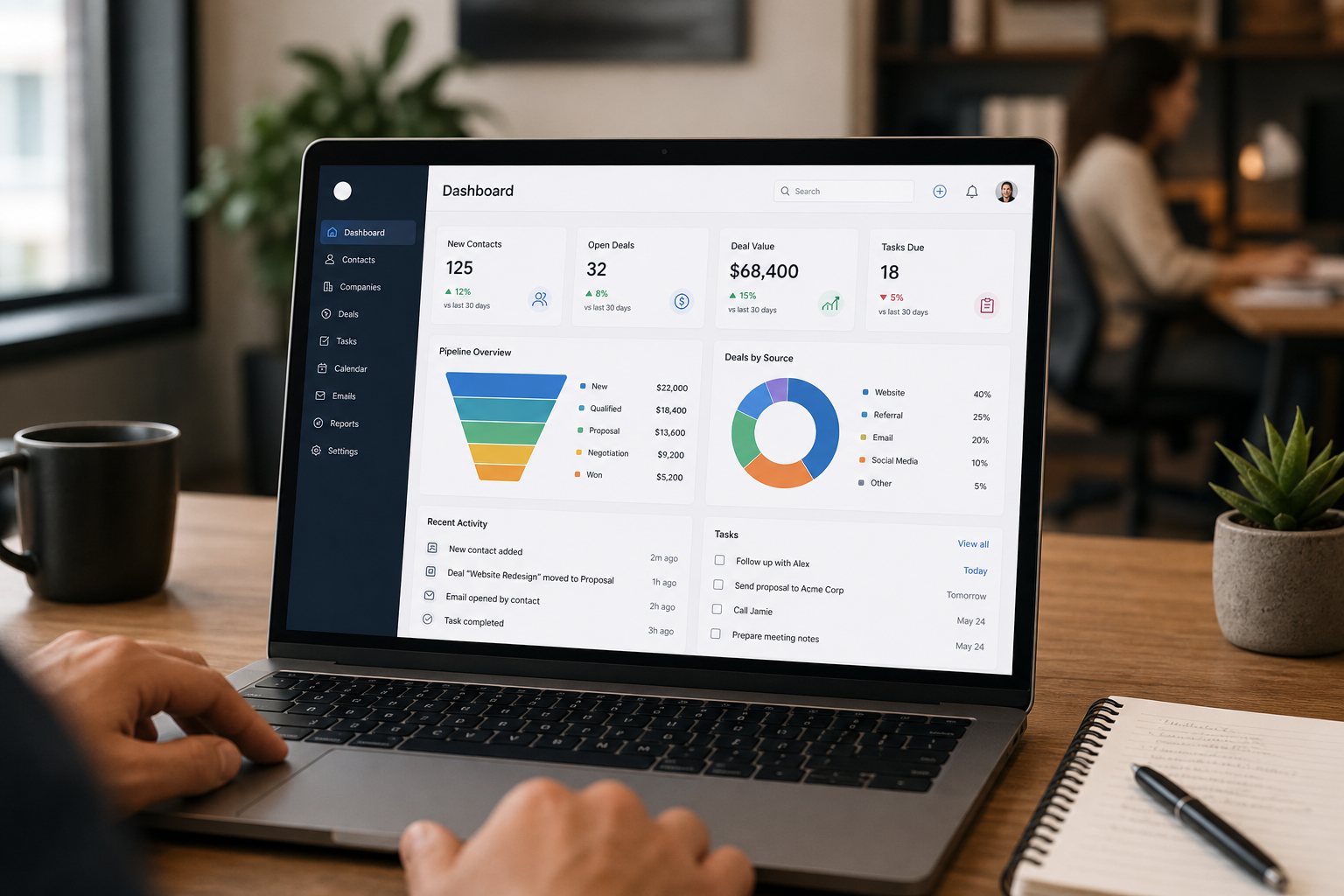 CRM software dashboard
